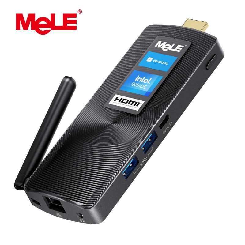 MeLE bez wentylatora Mini PC Stick Intel Windows 11 Home N4000 LPDDR4 4GB 128GB komputer przemysłowy HDMI Gigabit Ethernet na IOT