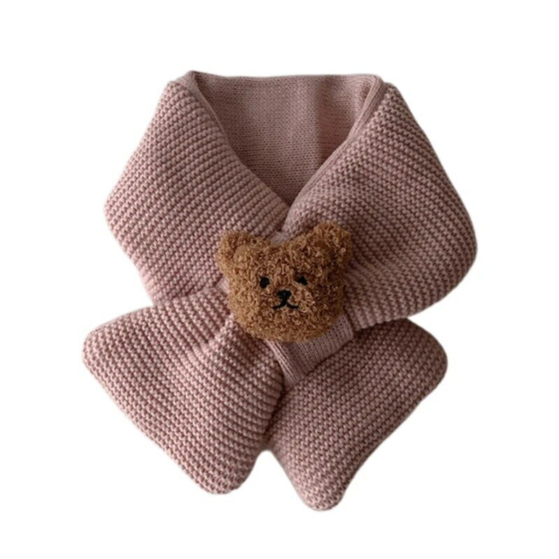 K1MA Warm Winter Scarves Children Scarf Soft Wool Thicken Neck Cover Neckerchief