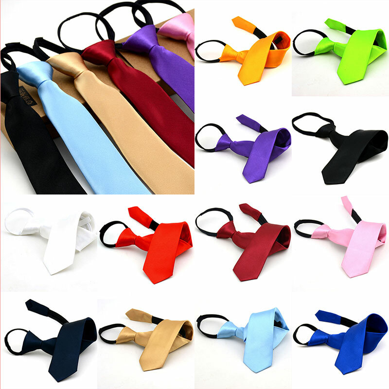 Corbata de cuello para niños y niñas, Color sólido, fácil de usar, preatada, colorida, ajustable, regalo de boda