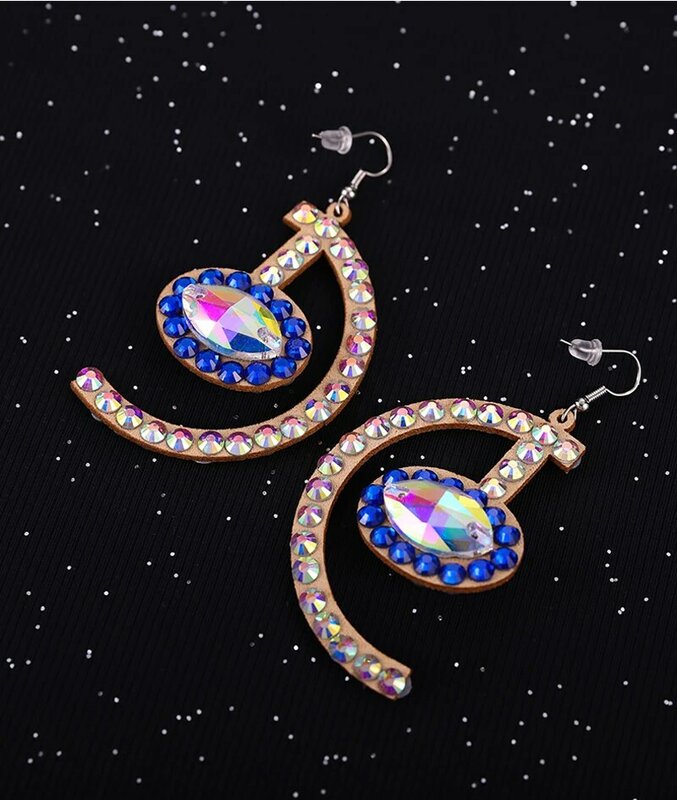 Belly Dance Earring Manual Diamond-Studded Eardrop Female Adult  Rhinestone Matching Exquisite Performance Accessories
