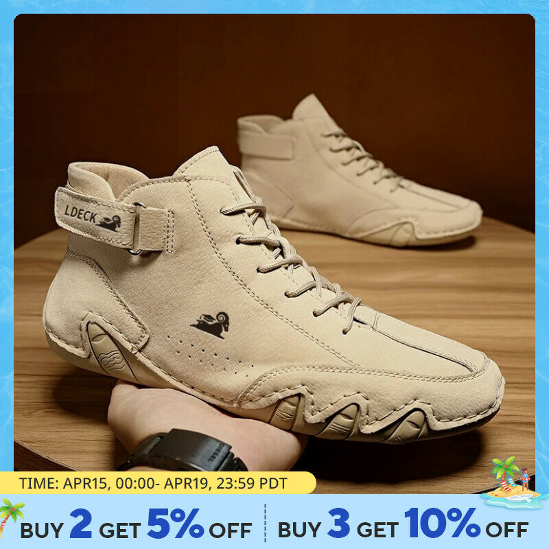 Ankle Boots for Men Outdoor Light Casual Leather Shoes Winter Luxury Men Shoes Male Waterproof Snow Boots 2023 High Top Sneakers