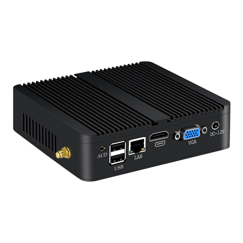 Helorpc-Mini PC Industrial oficial, 1LAN, 2 pantallas, opcional, Inter CPU, compatible con Windows 7/8, Linux, WIFI, Wake on LAN, Ordenador de oficina