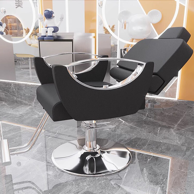Cadeira minimalista personalizada do barbeiro para o homem, cadeira profissional do elevador, mobília luxuosa, esteira quadrada profissional