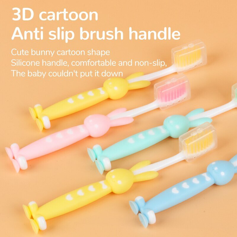 Escova de dentes para crianças dos desenhos animados, Escovas manuais com cerdas extra macias, Limpeza Profunda, Higiene bucal em casa para crianças