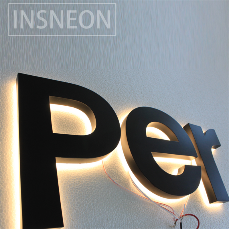 Enseigne d'affaires rétro-éclairée avec logo LED en acrylique personnalisé, panneau publicitaire extérieur, lettres Shoous, 3D