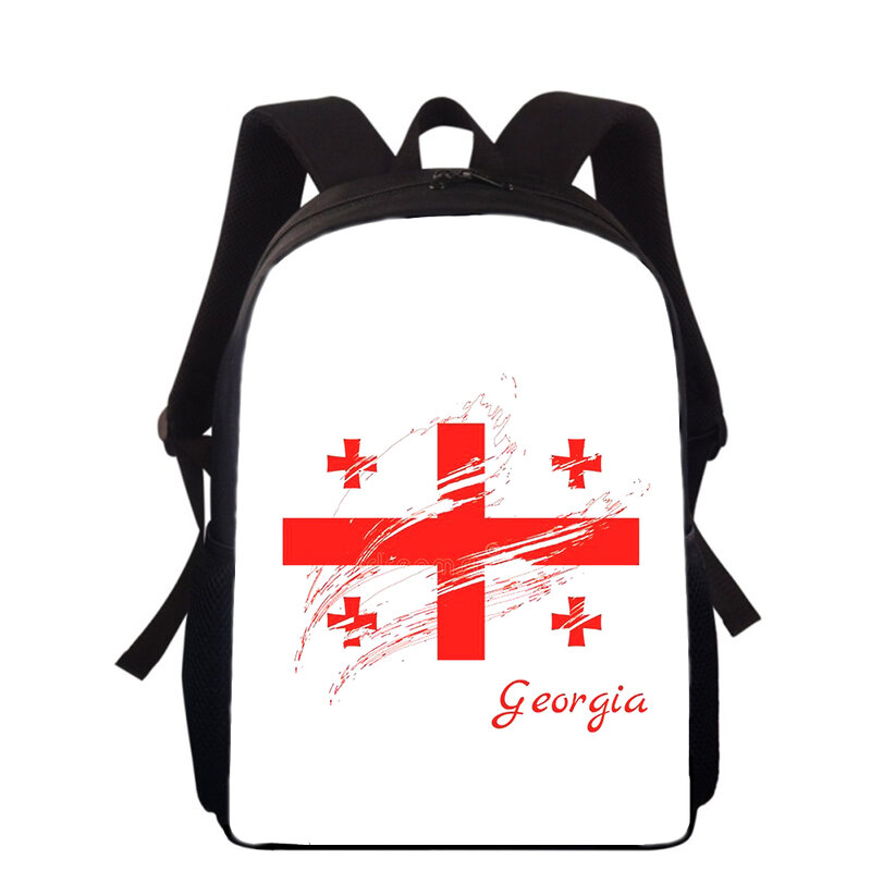 Georgia flag 16 "3D Print Kids zaino borse per la scuola primaria per ragazzi ragazze zaino studenti borse per libri scolastici
