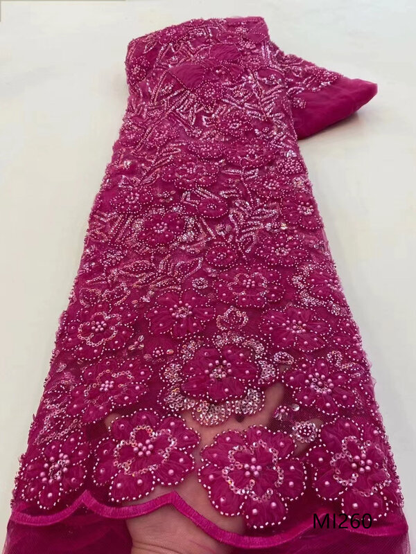 Tecido bordado lantejoulas florais requintado, Vestido De Casamento Bordado, Tubo De Pérola