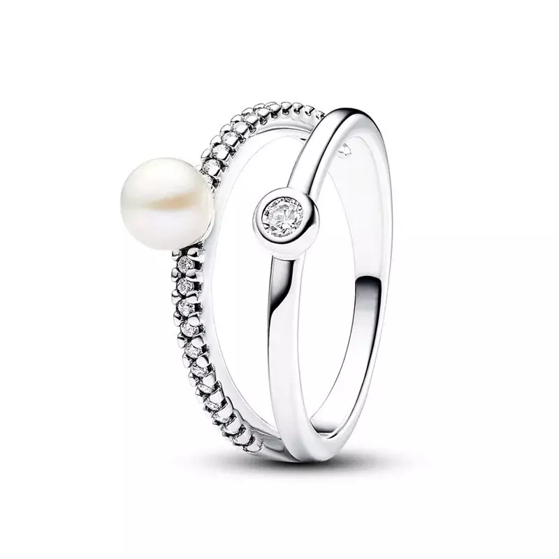 Hot Selling 925 Sterling Silver Classic Pearl Series Rings Exquisite Heart-shaped Rings Fashionable Charm Jewelry Holiday Gifts