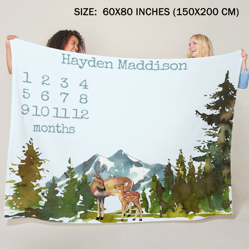 Cobertor do bebê-30x40 /48x6 0/60x80 polegadas-cobertor do velo lvyziho floresta aventura rústico marco urso