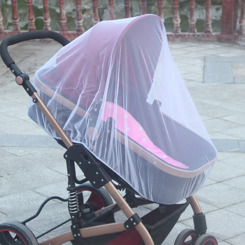 Baby Stroller Mosquito Net White Encryption Baby Travel Portable Baby Folding (Red)
