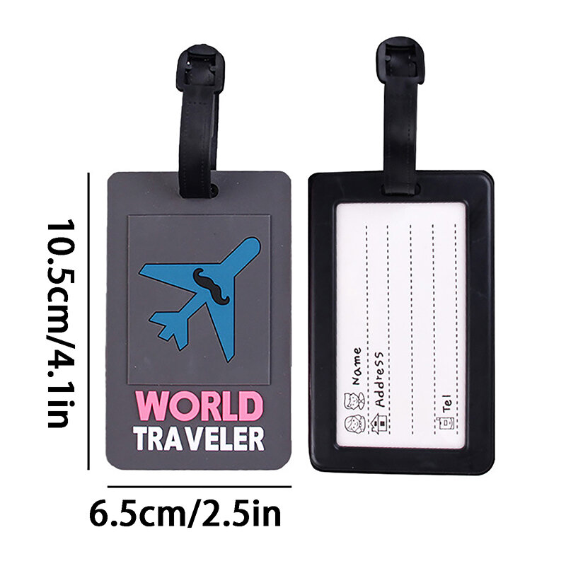 Cute PVC Luggage Tag Baggage Name Tags Suitcase Address Label Holder Silica Ge Identifier Travel Accessories
