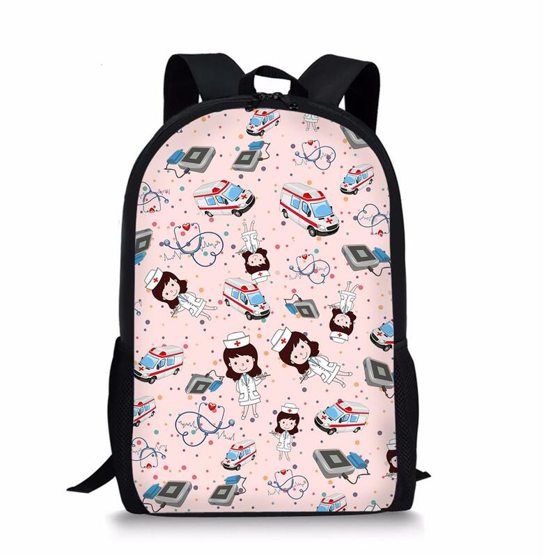 Рюкзак для девочек и мальчиков с мультипликационным рисунком медсестры, школьные ранцы для подростков, рюкзаки для хранения для женщин и мужчин, повседневные дорожные рюкзаки