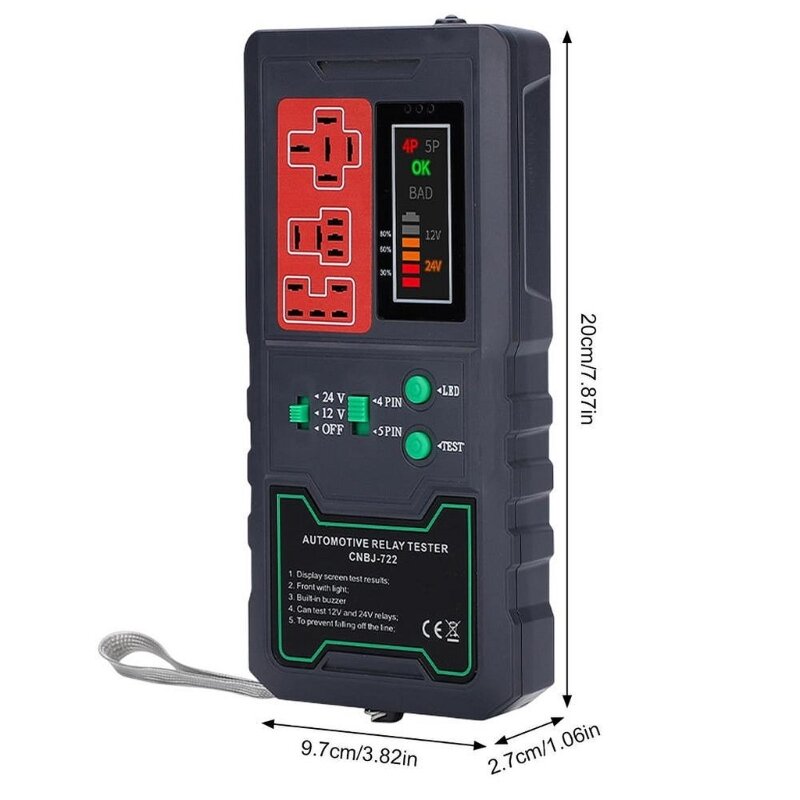 50ja testador bateria relé-analisador alternador verificador sistema carregamento ferramenta diagnóstico