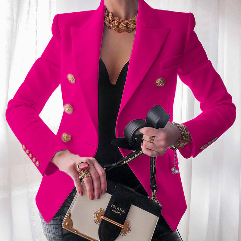 Le nuove donne di colore solido moda Sexy Multi bottoni 2020 estate e autunno vestito Casual ufficio indossare elegante cappotto corto