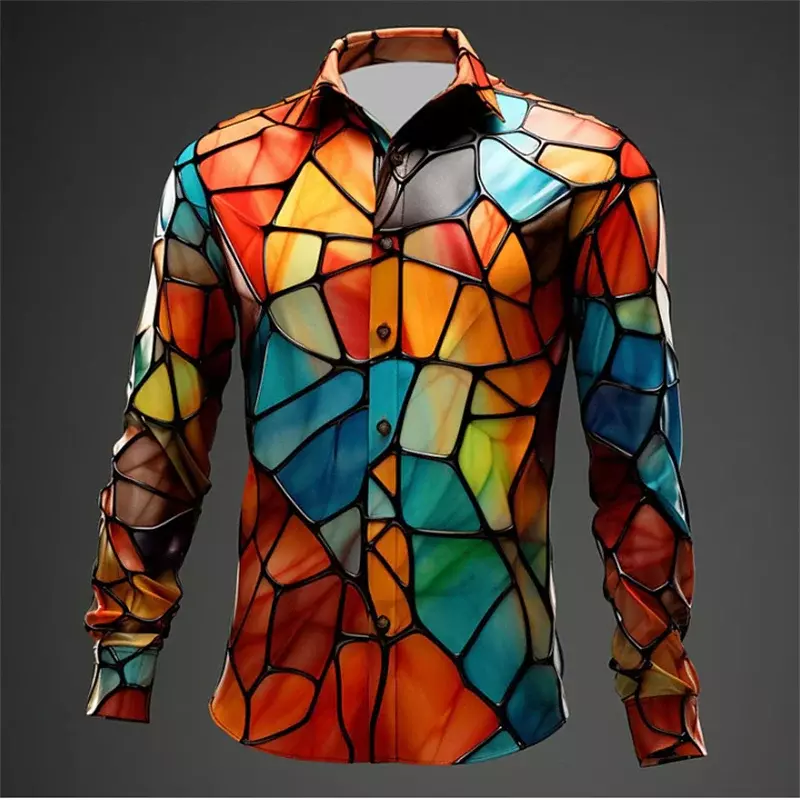 Camisa con botones para hombre, camisa informal con estampado floral HD, material suave y cómodo para exteriores, tops de talla grande, novedad de 2024