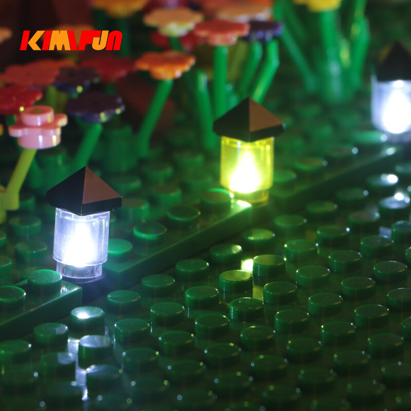 Blocs de construction LED RGB à broches de 0.8mm, lampe USB, bricolage, lampadaire, ville, décoration électrique, 1x1, briques compatibles avec toutes les marques, 10 pièces