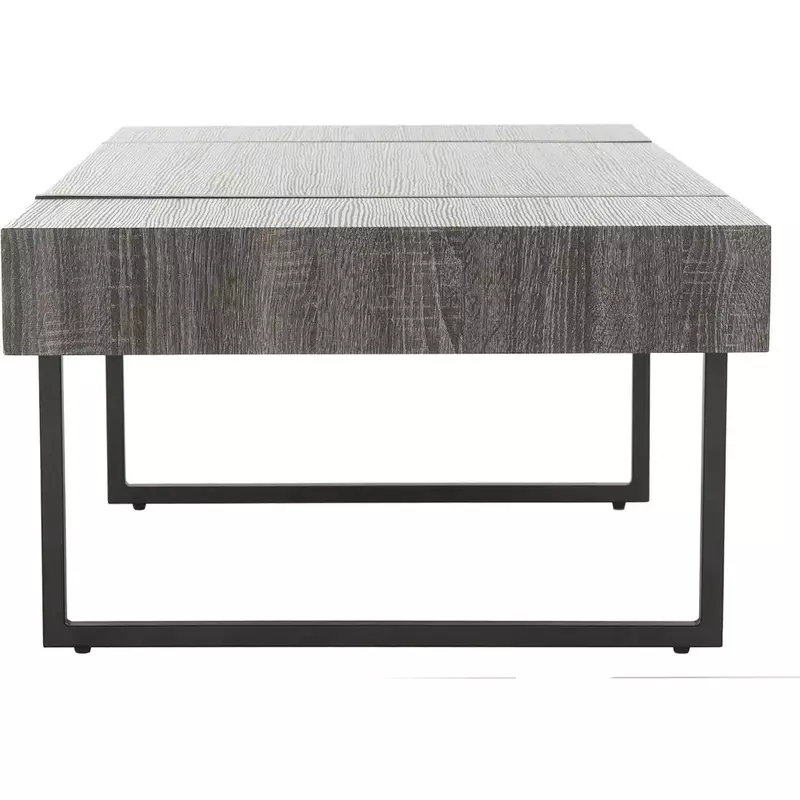 โต๊ะกาแฟ Tristan ทันสมัยสีดำแบบชนบท23.6 "D x 43.3" W x 15.7 "H ขั้นสูงเรียบง่ายความจุขนาดใหญ่