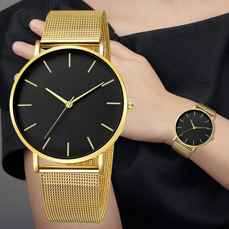 Casual Quartz Watch Brand Steel Mesh Belt Watch For Men Women Round Casual Student Wristwatch Business Wristwatches Relogio