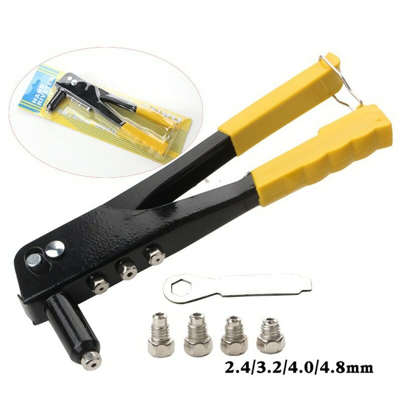Manual Hand Rivet Nut Gun Set with 2.4mm 3.2mm 4.0mm 4.8mm Hand Tools Rivet Nails for all-steel Sturdy Structure Instrument