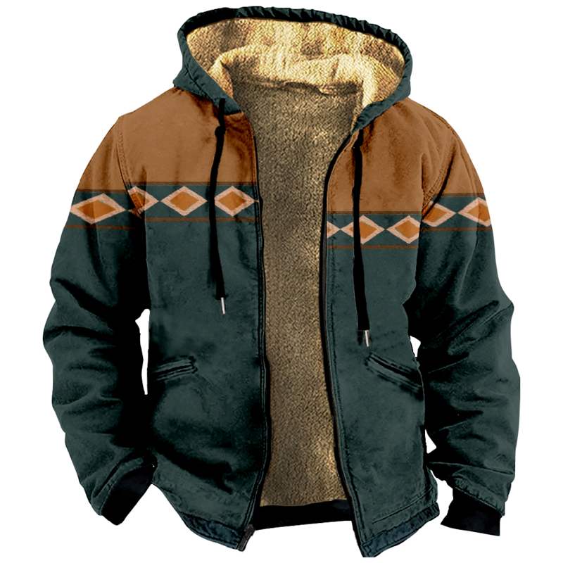 Stammes-Grafik drucke täglich klassische Hoodie Urlaub Outwear Frauen Männer 3D-Druck Reiß verschluss Sweatshirt Stand Kragen Mantel Winterkleid ung