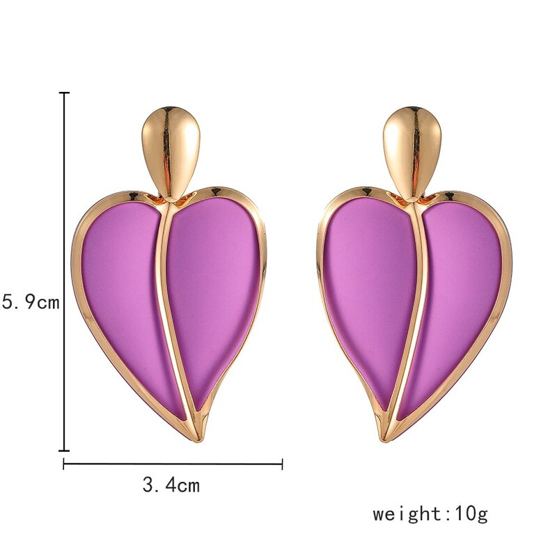 1~20PCS Accessories Spray Paint Trend Advanced Thin Face Wild Heart Earrings Double Earrings Color Fashion Earring Earrings