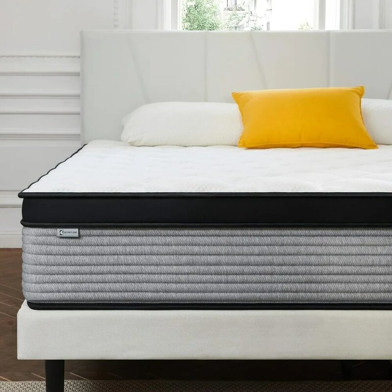 King Size Mattress, 10 Inch Hybrid Memory Foam Mattress and Individual Pocket Springs,King Bed in a Box