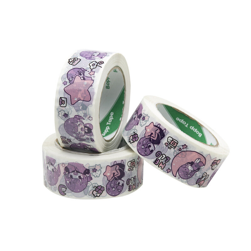 4.5cm x 100M BOPP Seal Tapes Purple Plastic Tape Logistics Express Packing Tape Girls Gift Decorative Stickers Business Tape