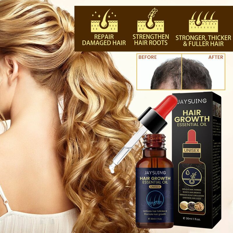 Aceite para el crecimiento del cabello, suero nutritivo y suave para el tratamiento del cuero cabelludo, reparación densa de calvicie, pérdida heretaria, refuerzo dañado y seco