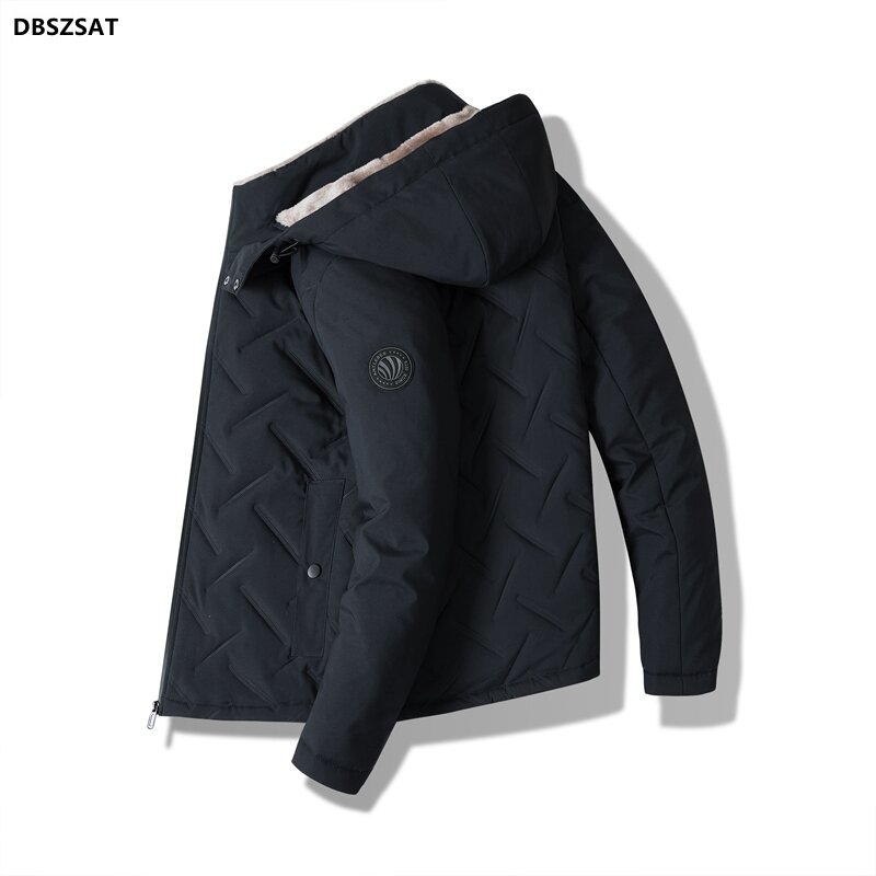 남성용 파카 두꺼운 따뜻한 코트, 스탠드 칼라 재킷, 단색 파카 코트, 여성용 스트리트웨어, 5XL, 겨울 패션, 신상