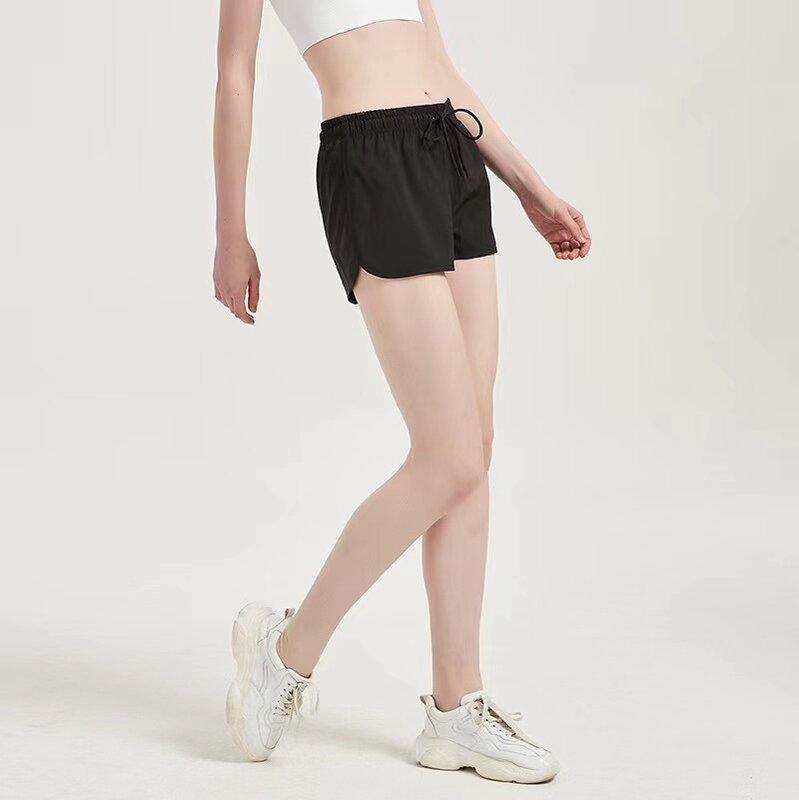 Летние женские шорты для фитнеса, дышащие однотонные спортивные модные повседневные эластичные женские шорты для бега и быстрой сушки