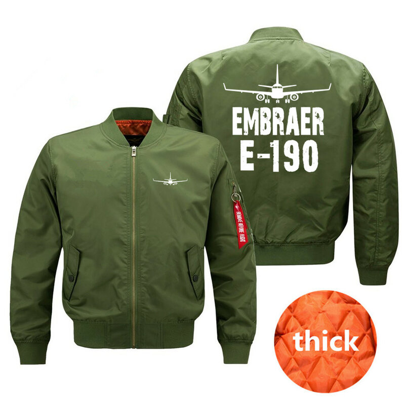 Embrer Men'sボンバージャケット、アビエイターコート、E-190ピース1、春の秋と冬
