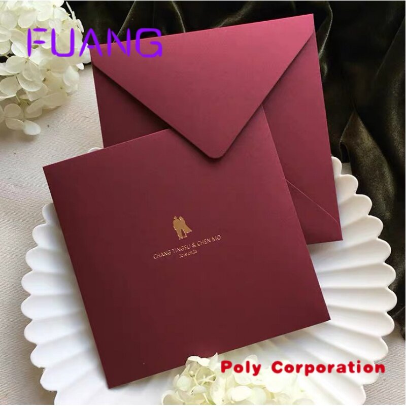 Reciclado Personalizado UV Impresso Luxo Presente Envelope De Papel Preto Embalagem Dinheiro Presente Envelopes