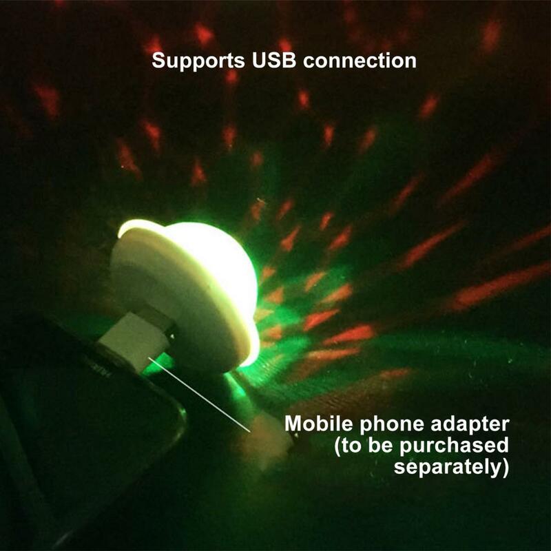 Lumières boule Chang activées par le son, lumière de scène rotative LED RVB pour téléphone portable et ordinateur portable, mini lumière de fête DJ super lumineuse pour bar