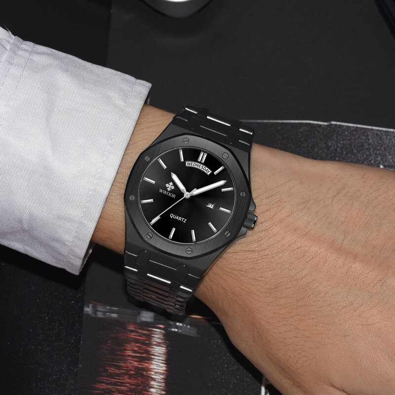 WWOOR nuovi orologi sportivi per uomo Top Brand Luxury orologio da polso al quarzo impermeabile moda uomo Military Week Date Montre Homme Watch