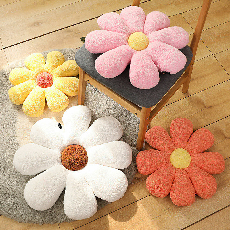 50-80Cm Fluffy ดอกไม้ที่มีสีสันเบาะตกแต่งตกแต่งหมอนตกแต่งสำหรับโซฟานุ่มเก้าอี้ที่นั่งเบาะ Huggable Plush ของเล่น Girly home Decor