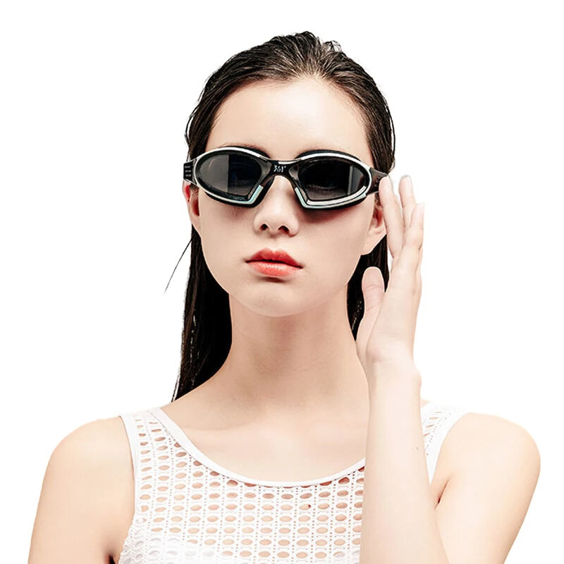 Óculos de natação profissional HD para homens e mulheres, impermeável, anti nevoeiro, tampa do silicone, corrida de água, equipamentos esportivos