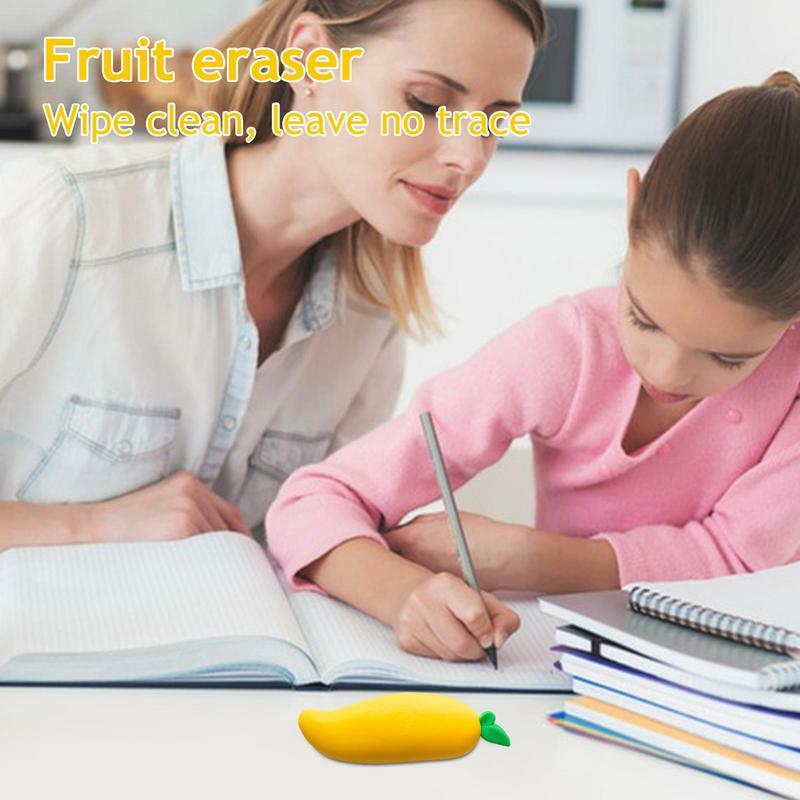 Fruit Erasers Cute Eraser Portable Erasers Gift Filling Won't Smudge Or Tear Paper Party Favors For Kids Boys Girls Students