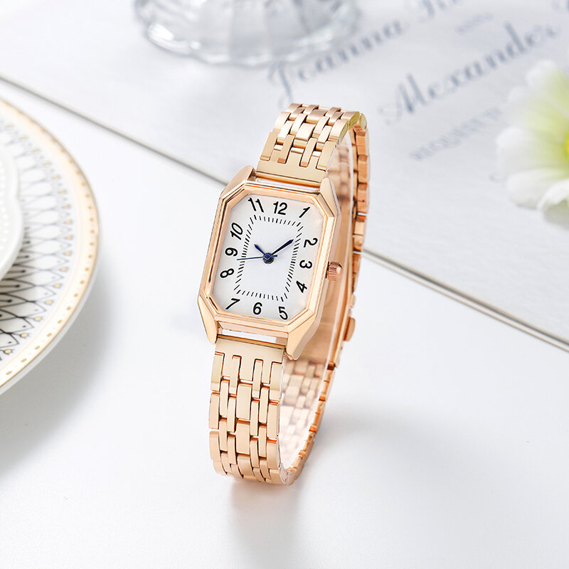 ใหม่ต่างประเทศแฟชั่นการค้าอัลลอยด์สายรัดเหล็กเหล็กนาฬิกาผู้หญิงขายส่งควอตซ์ Watch21