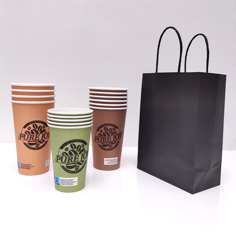 Ripple Double Wall Hot Coffee Cup e tampas, Copo de papel comestível, Pla Descartável, Produto personalizado
