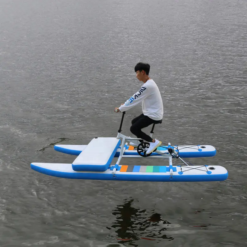 Bicicleta flutuante inflável para bicicleta aquática, único tipo, um ciclo de assento