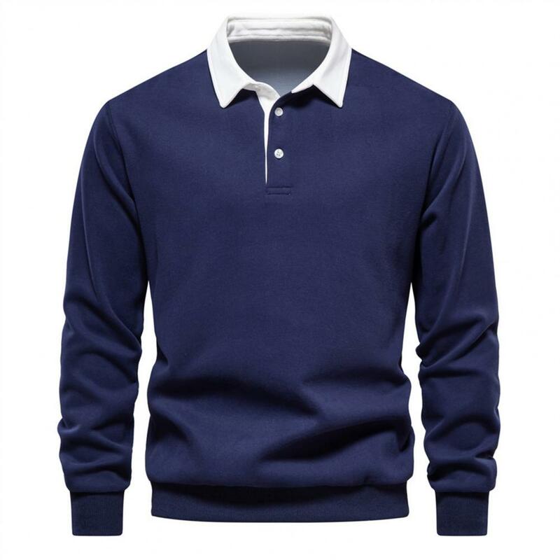 Männer Sweatshirt Basis schicht Sweatshirt Herbst Pullover Revers elastischen Saum Pullover
