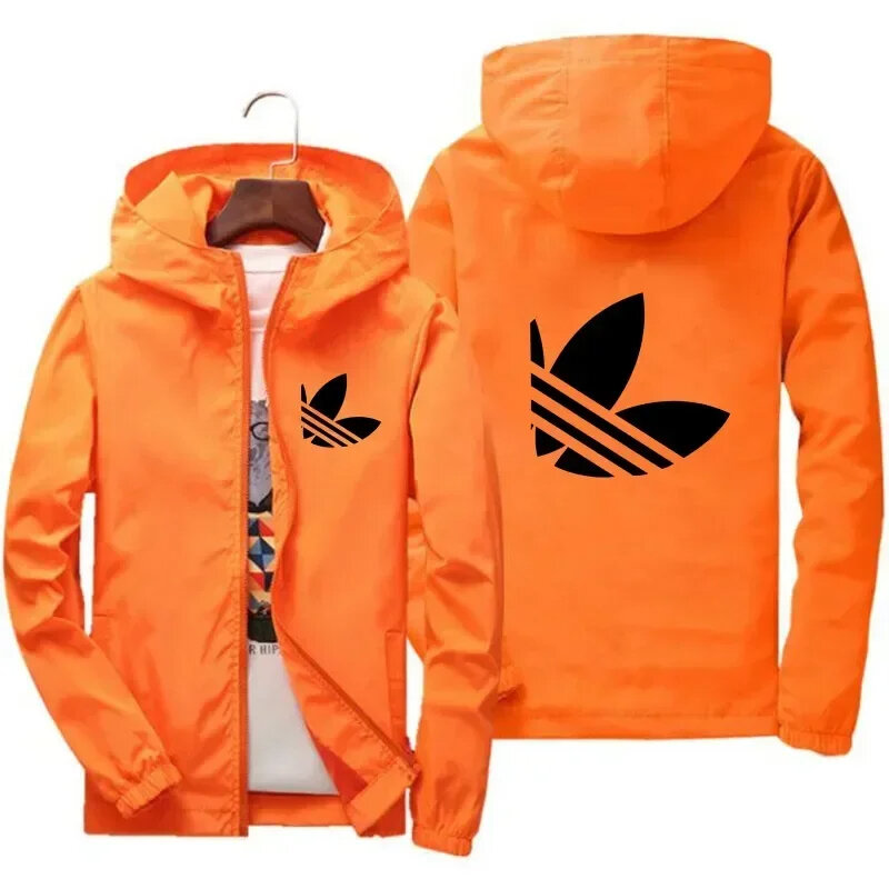2024.Men's street fashion windproof waterproof jacket spring and autumn zipper hooded slim motorcycle coat windbreaker 2024
