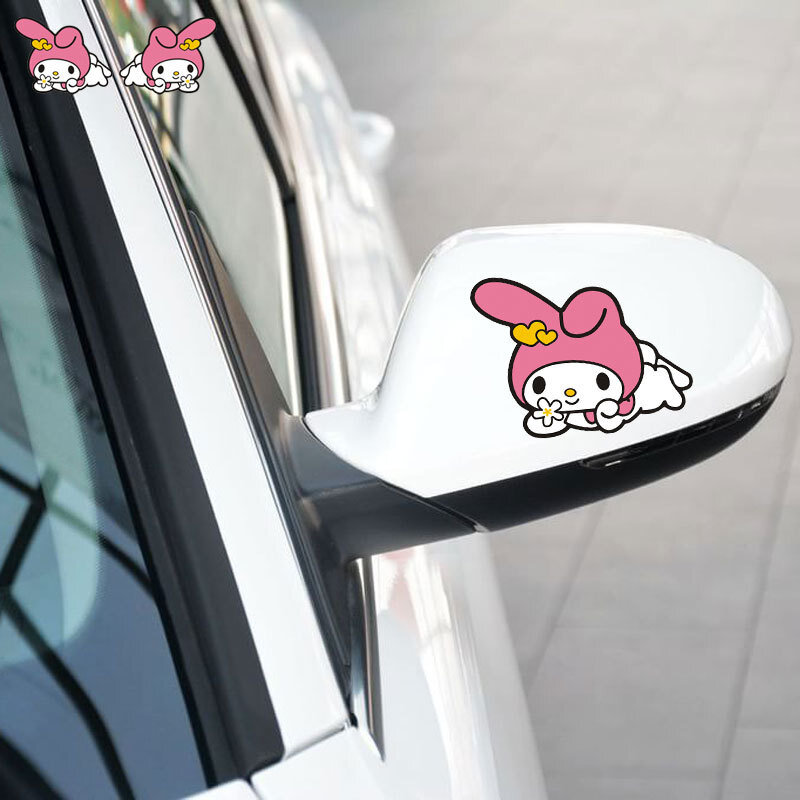 Sanrio specchietto retrovisore riflettente adesivo Kawaii My Melody Kuromi modifica auto adesivo decorativo giocattolo per bambini BirthdayGift