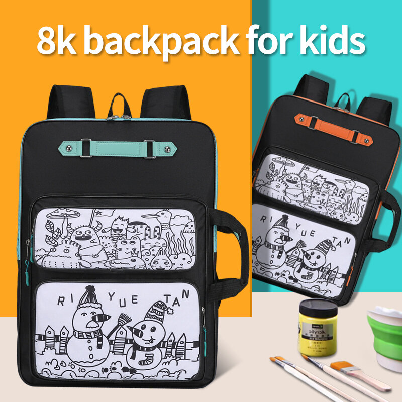 Bolsa de tablero de dibujo impermeable, portafolio de arte 8K, bolsa de transporte portátil, mochila de arte, organizador de Graffiti para niños y estudiantes