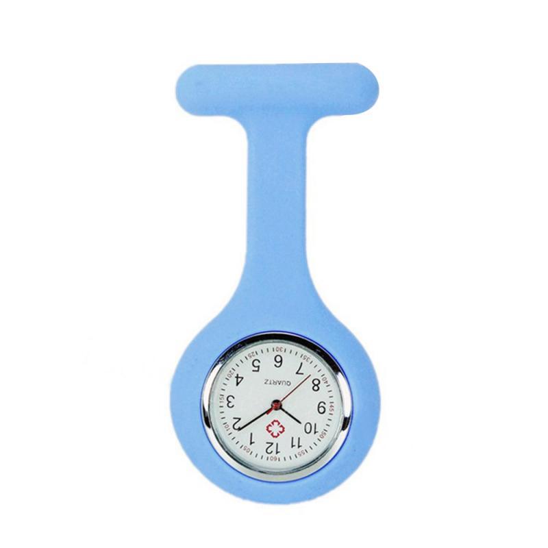Simples cor sólida silicone relógio de bolso enfermeira relógio broche espartilho bolso relógio de bolso relógio de quartzo movimento 14 cores