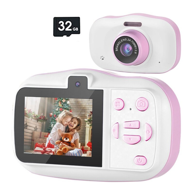 Impermeável Mini Selfie Camera for Children, Câmeras Digitais, Kids Toy, Video Camcorder, Fácil de Usar, Presente de Aniversário, 32G, 1080P