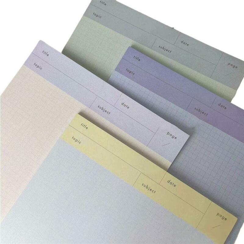 Ins Colored Plaid Spliced Colorful Memo Pad B5 Horizontal Notebook Line Stationery Grid Notepad Notes Student Kawaii Large H2B3