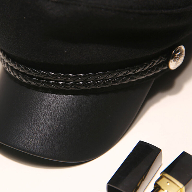 หมวกกะลาสีหมวกเบเร่ต์สำหรับผู้ชายผู้หญิงผิวดำเดินทางของผู้หญิงฤดูใบไม้ผลิฤดูใบไม้ร่วง