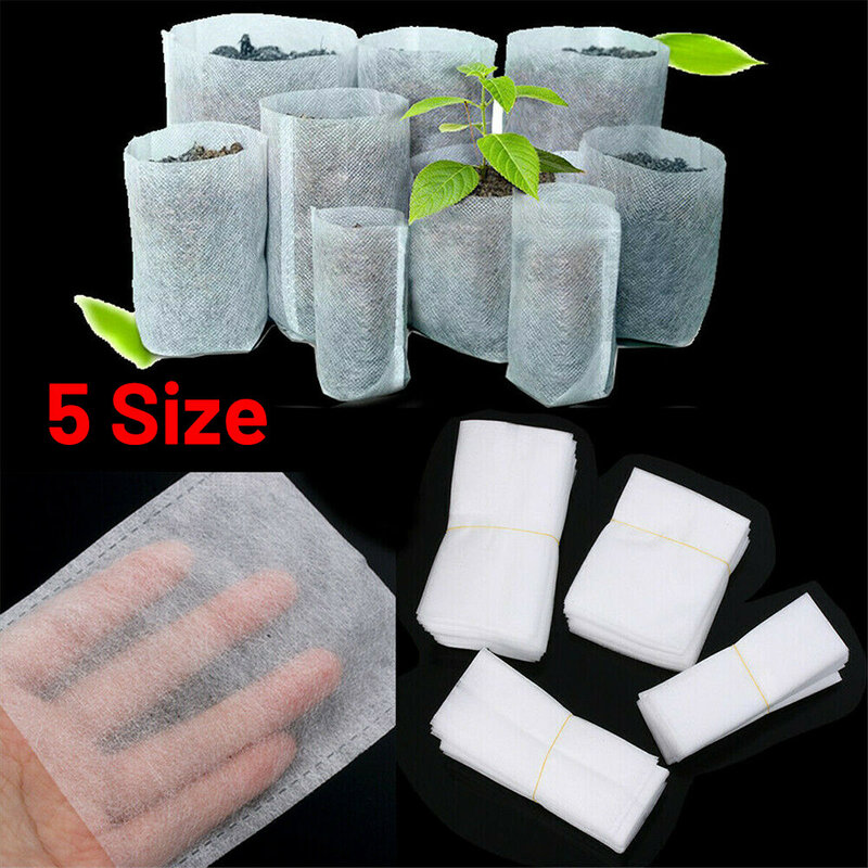 Durable Useful Accessories Tree Planting Bag 100pcs Container Garden Non-Woven Nursery Outdoor Plant Growth Supplies