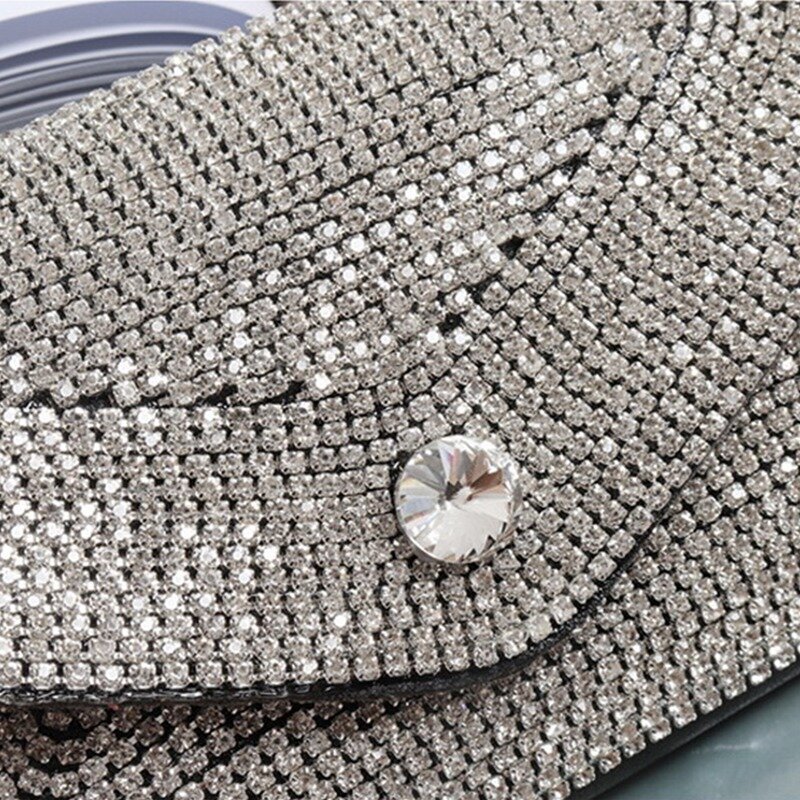 Tas pinggang berlian, tas pinggang praktis dapat dilepas kristal, tas sabuk mode baru wanita, tas telepon, sabuk kulit